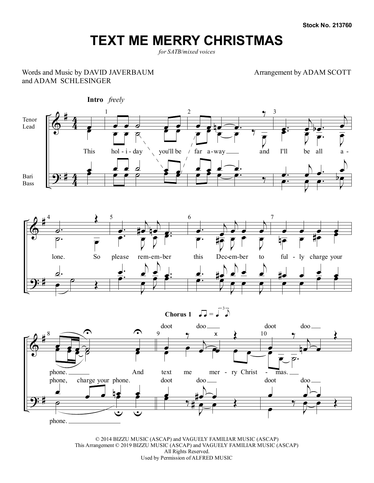 Product picture to: Text Me Merry Christmas (arr. Adam Scott)