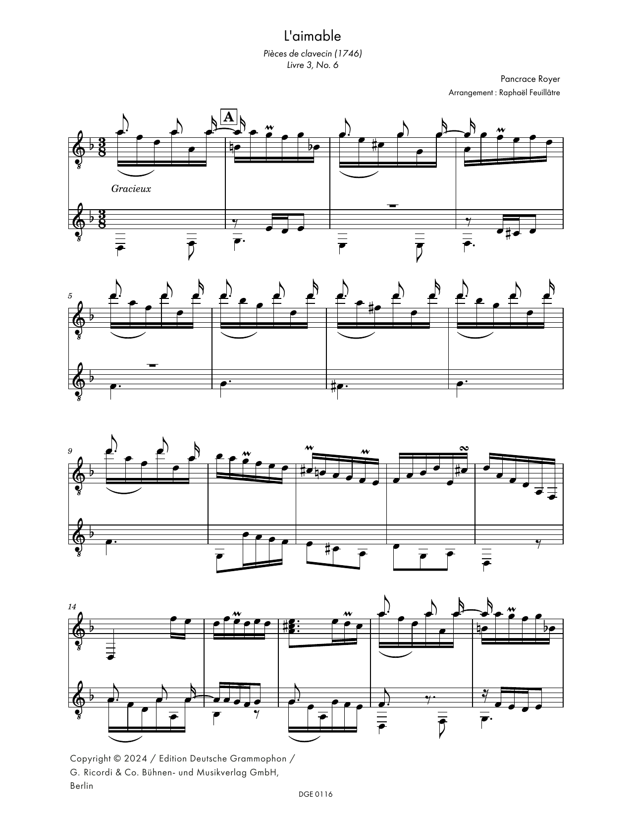 Produktbild zu: L'aimable (arr. Raphael Feuillatre)