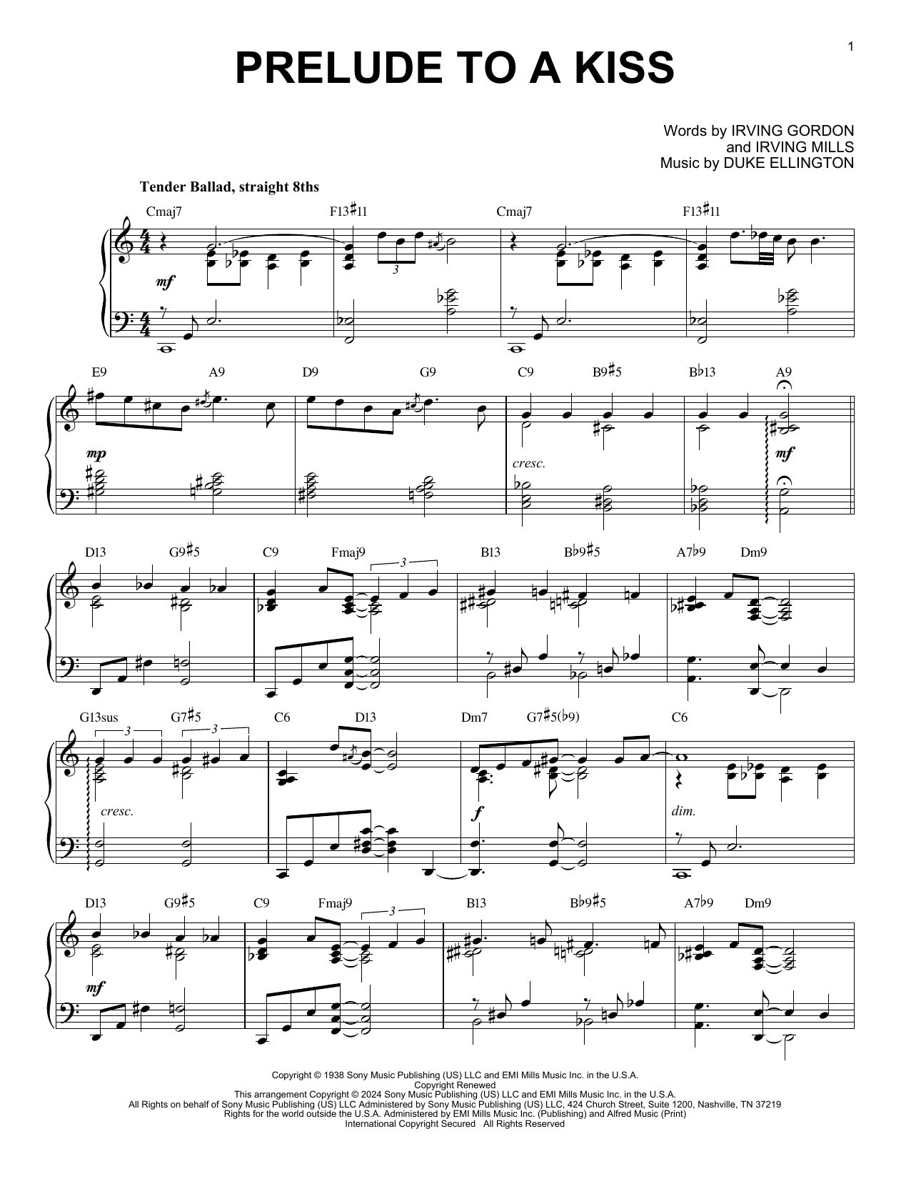 Produktbild zu:  Prelude To A Kiss (arr. Brent Edstrom) - Duke Ellington