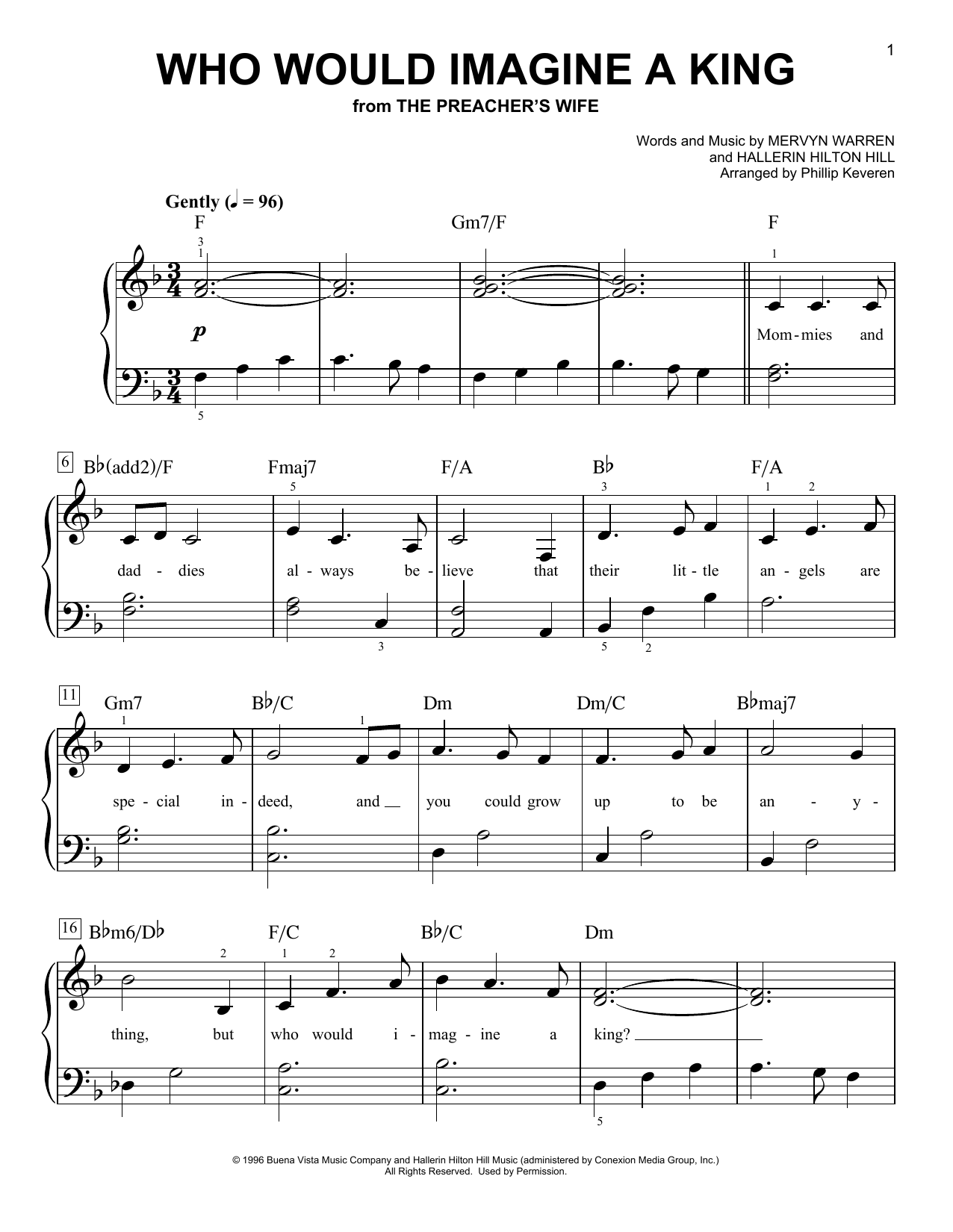 Produktgalerie: Seite 1 von 1 Who Would Imagine A King (arr. Phillip Keveren), Whitney Houston, Klavier