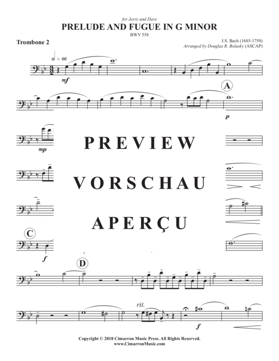 Product gallery: Page 9 of 14 Prelude and Fugue in g minor , , (Trombone Quartet)