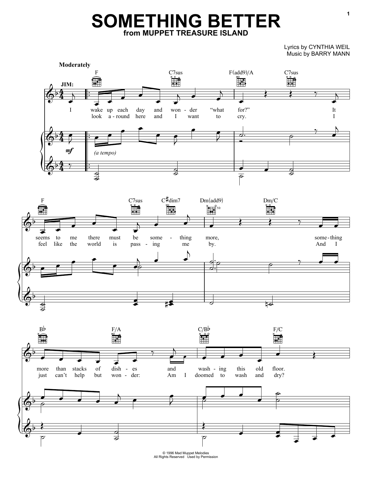 Produktbild zu: Something Better (from Muppet Treasure Island)