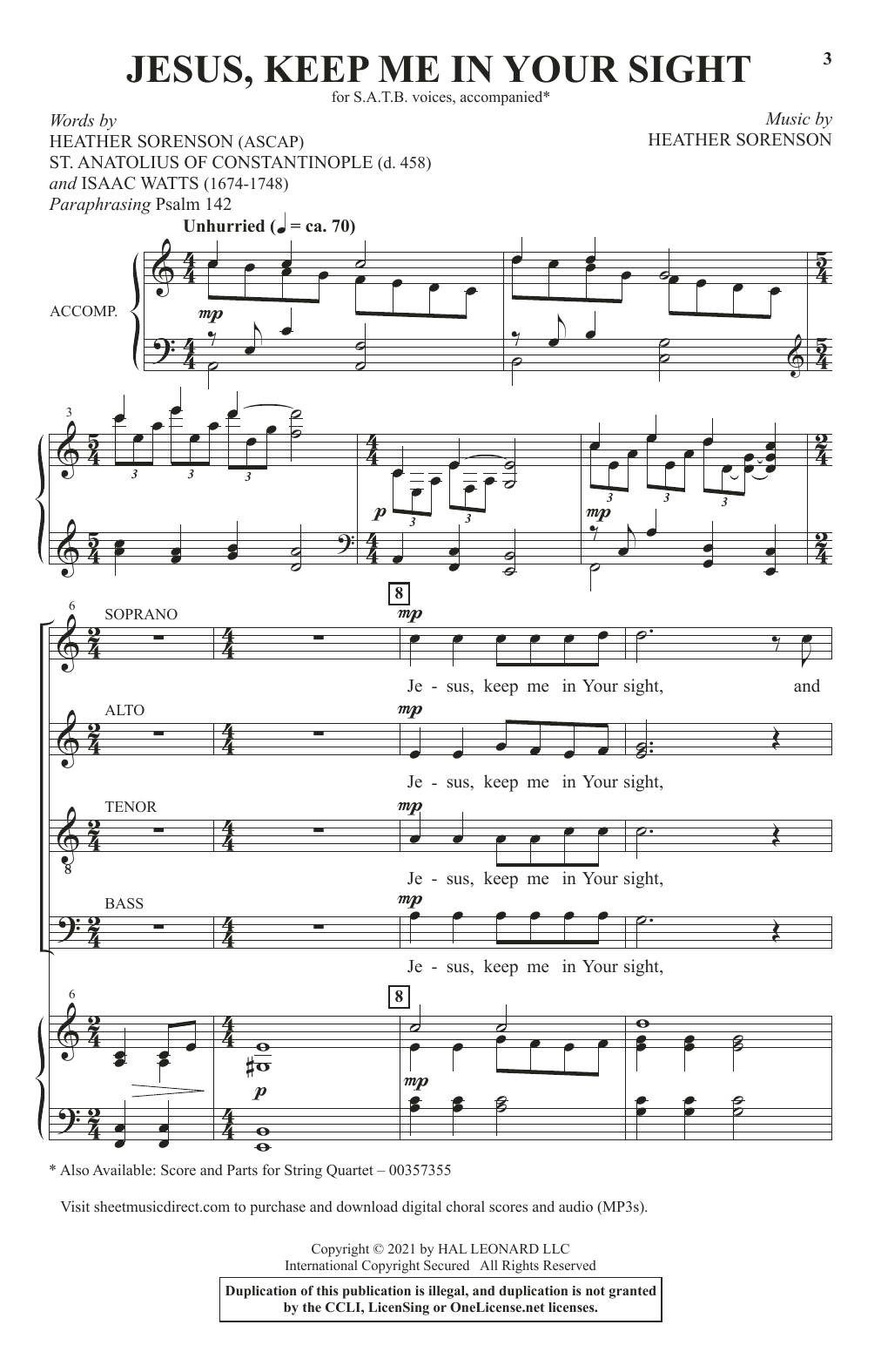 Produktbild zu: Jesus, Keep Me In Your Sight