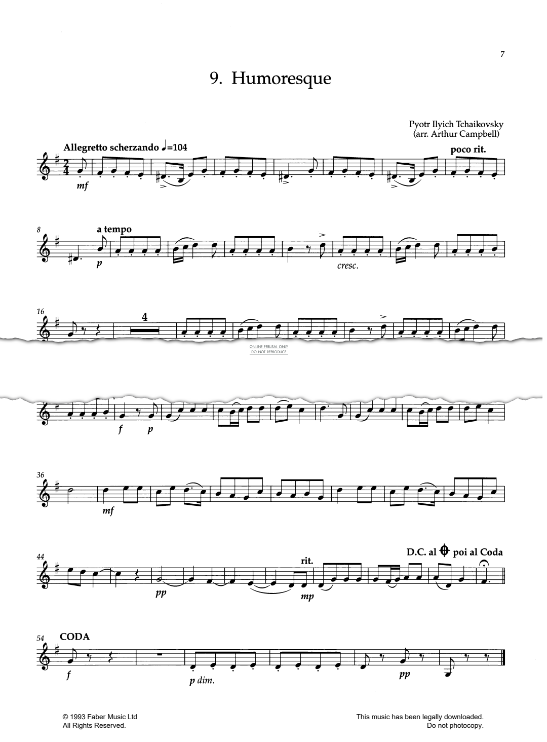 Produktgalerie: Seite 1 von 1 Humoresque, Pyotr Ilyich Tchaikovsky, Horn, Klavier