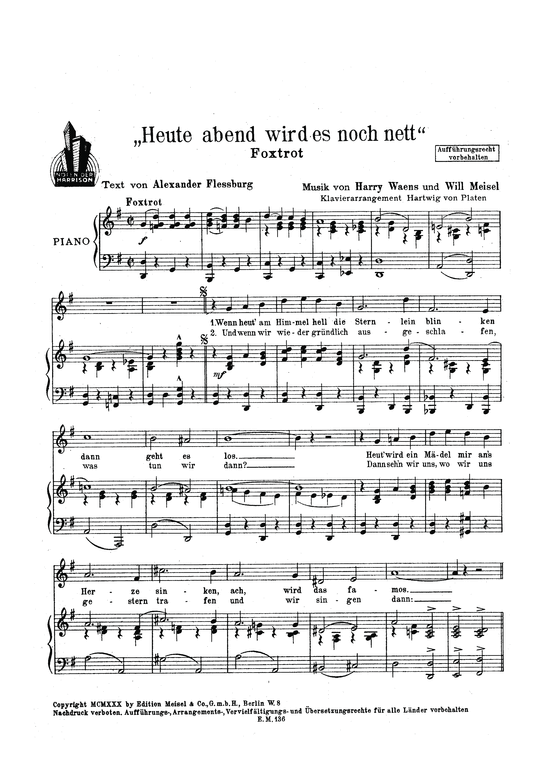 Produktbild zu: Heute abend wird es noch nettFoxtrott