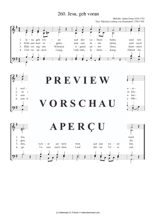 Product picture to: Jesu, geh voran Adam Drese,1620-1701 / Nikolaus Ludwig von Zinzendorf, 1700-1760 