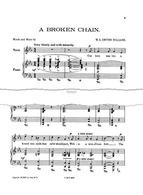 Produktgalerie: Seite 1 von 1 A Broken Chain, W. S. Gwynn Williams, Gesang, Klavier