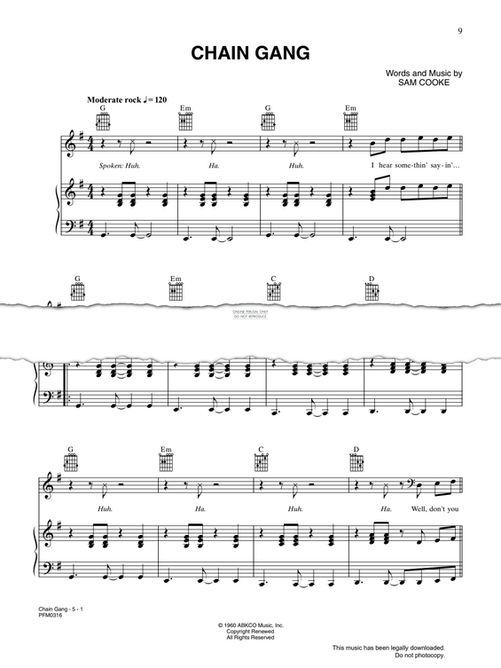 Produktgalerie: Seite 1 von 1 Chain Gang, Sam Cooke, Gesang, Gitarre, Klavier