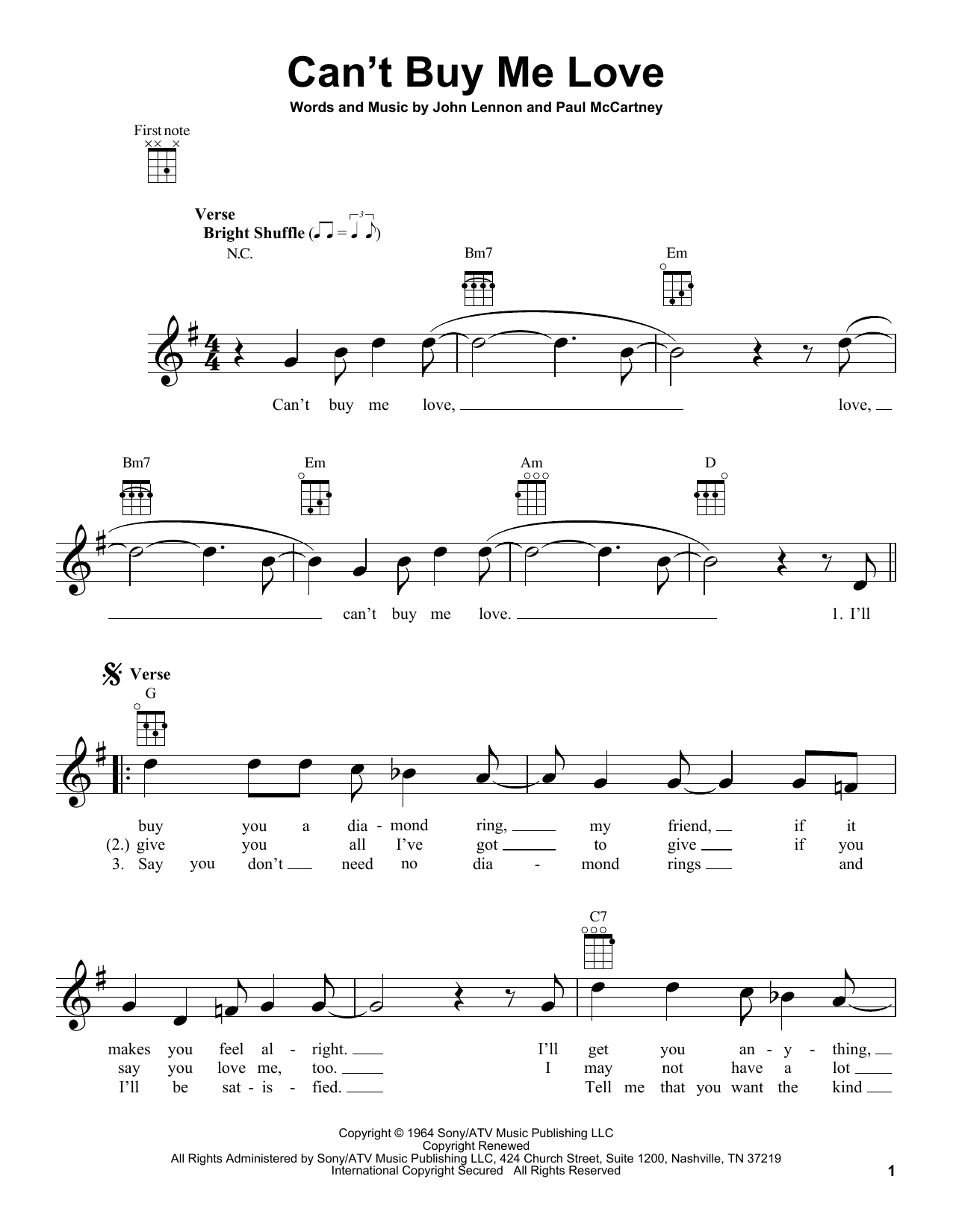 Product gallery: Page 1 of 1 Can't Buy Me Love, The Beatles