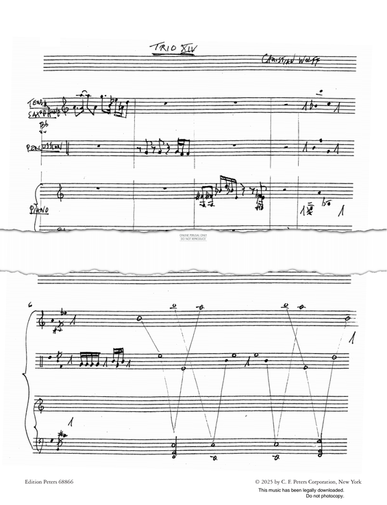 Produktgalerie: Seite 1 von 1 Trio XIV, Christian Wolff, Klavier, Percussion, Saxophon