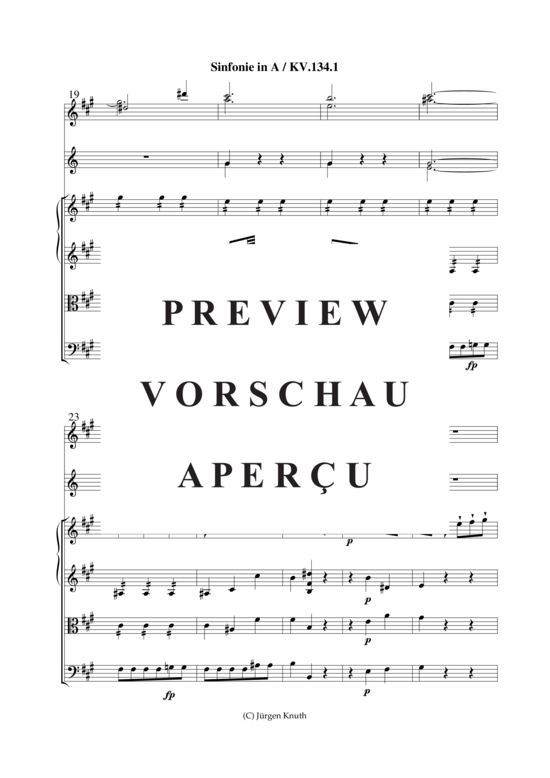 gallery: Sinfonie in A-Dur  KV.134 / Satz.1 , , (Streichquartett + Bläser)