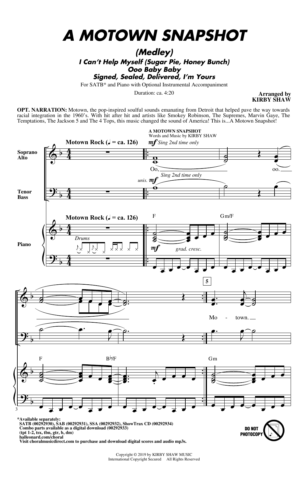 Produktbild zu: A Motown Snapshot (Medley)