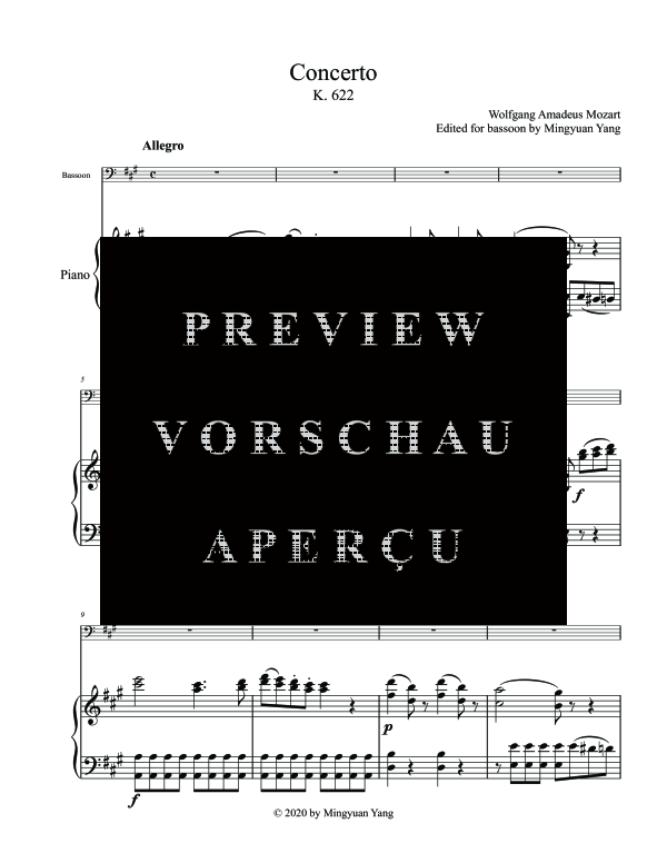 gallery: Concerto in A Major, K. 622, , (Fagott und Klavier)