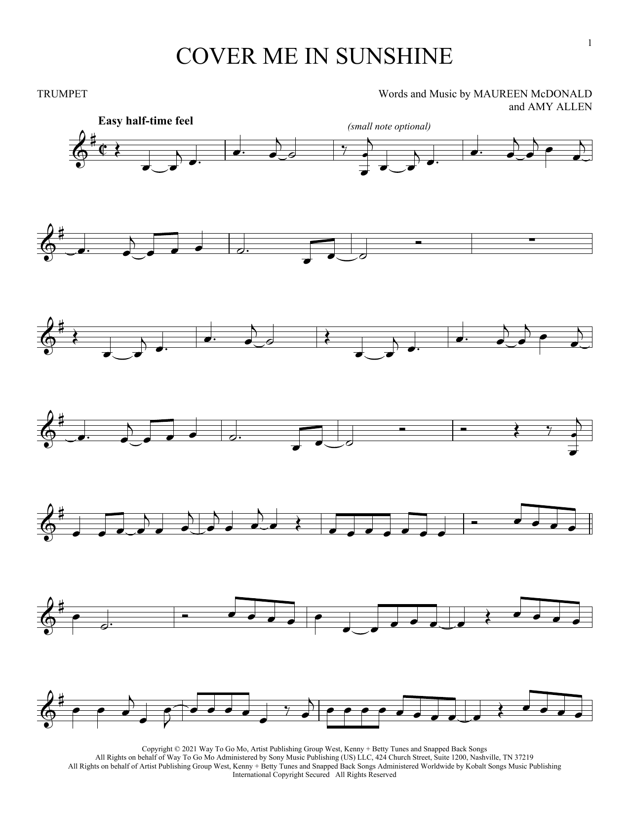 Produktgalerie: Seite 1 von 1 Cover Me In Sunshine, Pink And Willow Sage Hart, Trompete