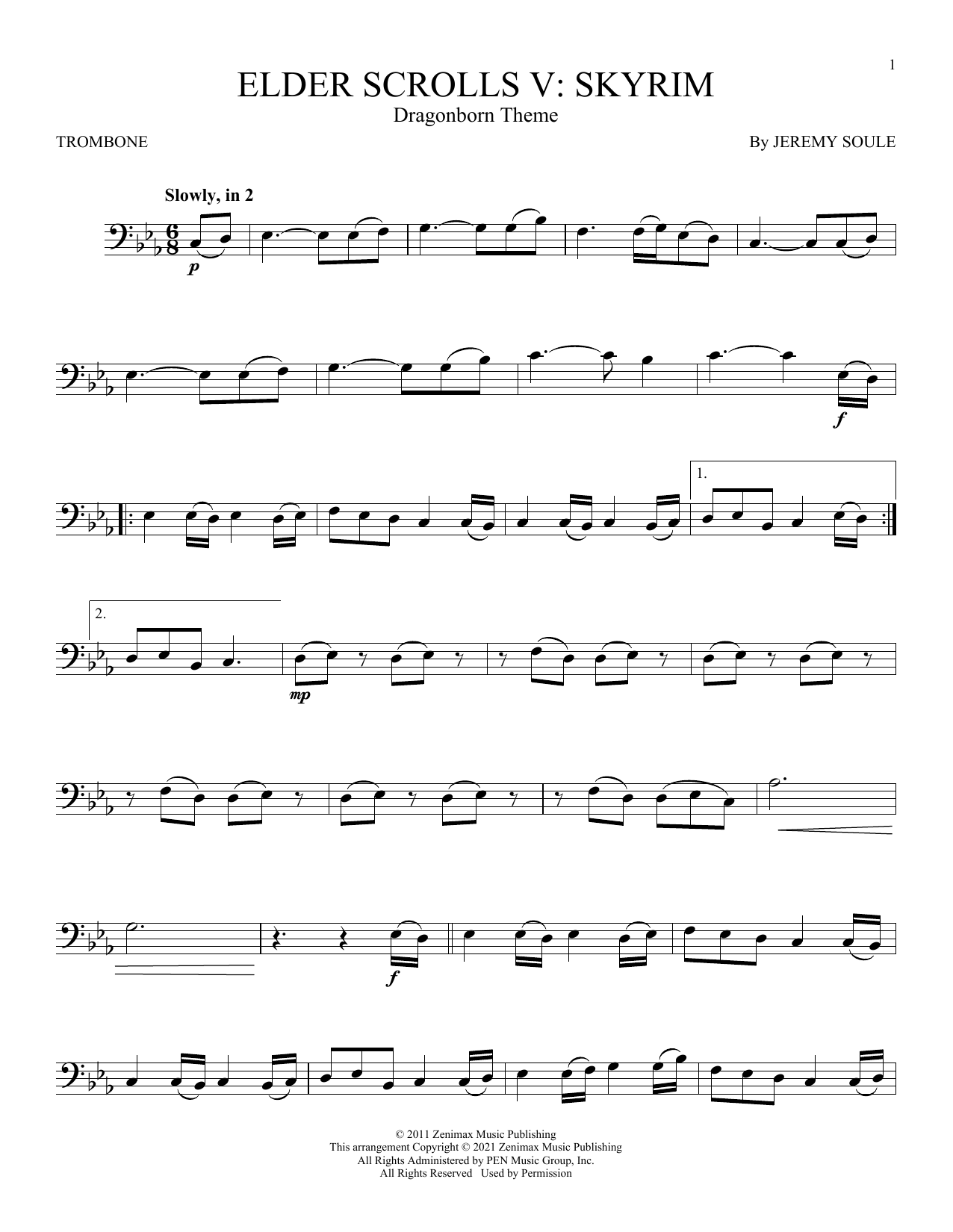 Product gallery: Page 1 of 1 Dragonborn (Skyrim Theme), Jeremy Soule