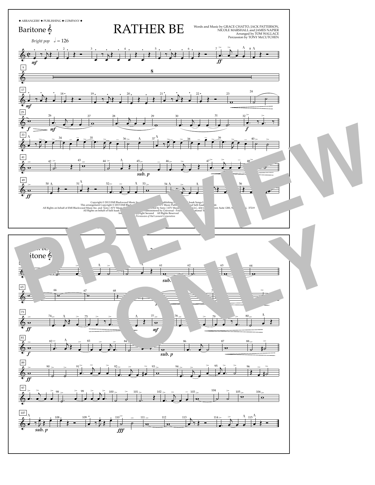 Product picture to: Rather Be - Baritone T.C.