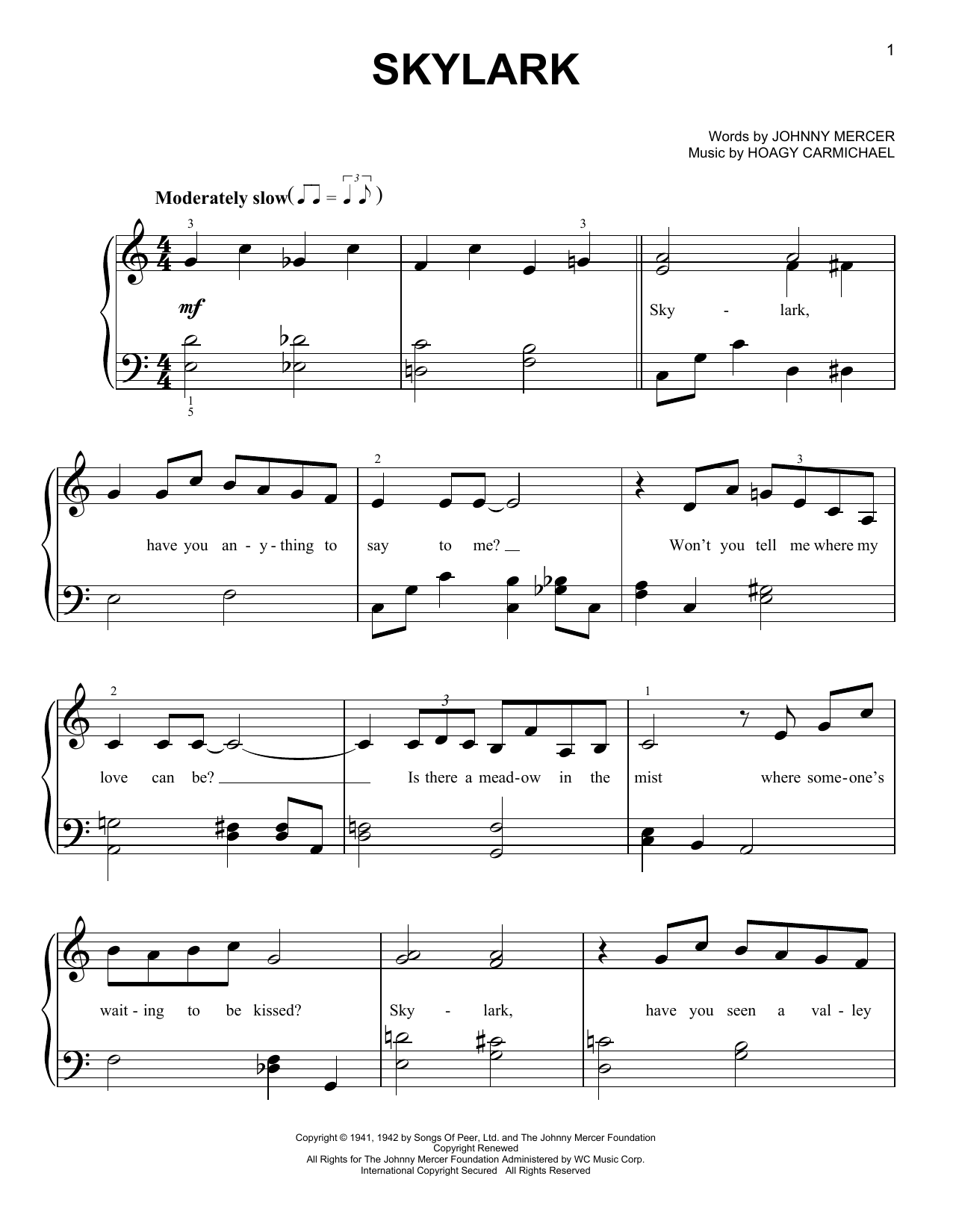 Produktgalerie: Seite 1 von 1 Skylark, Johnny Mercer, Klavier