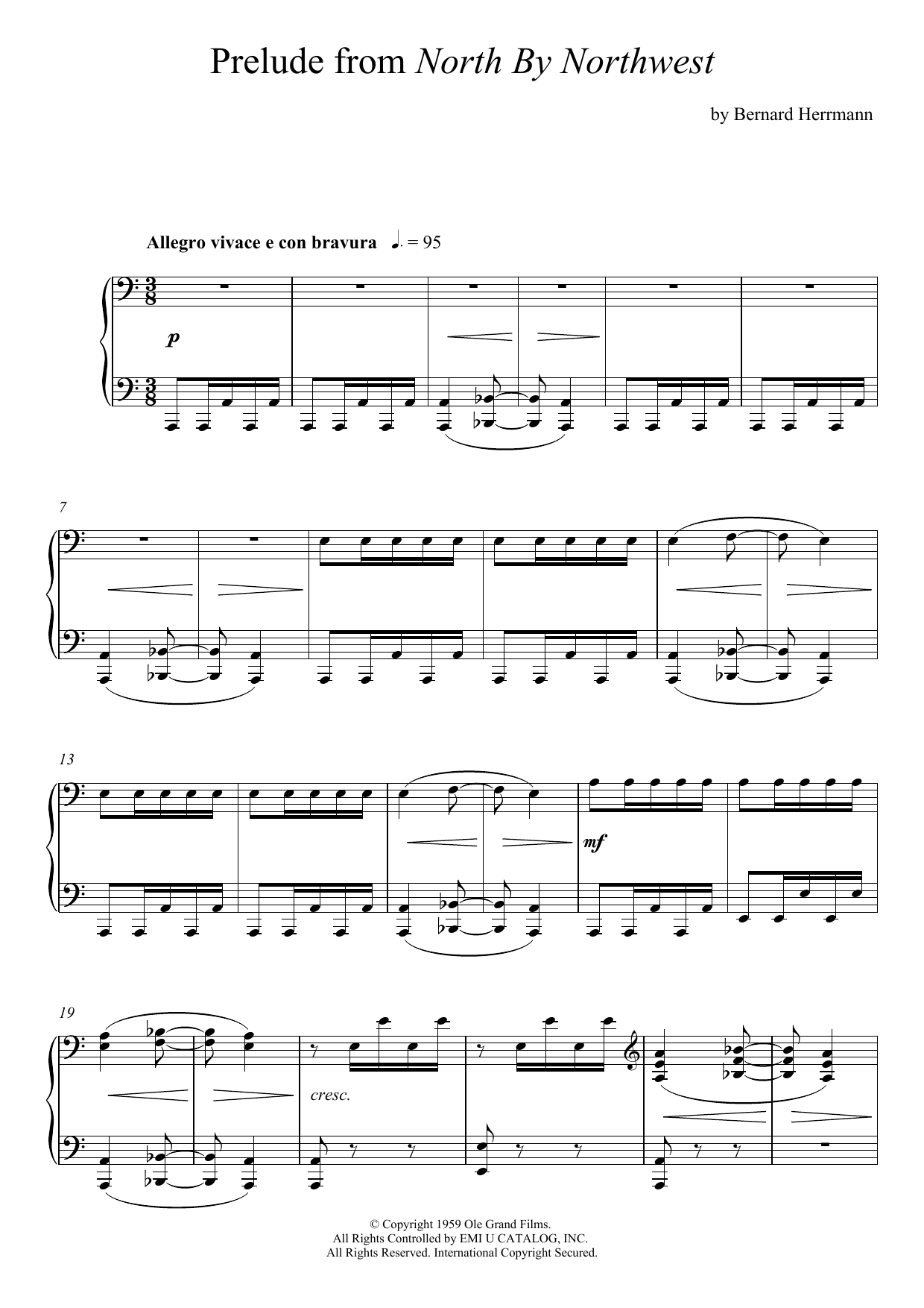 Product gallery: Page 1 of 1 Prelude From North By Northwest, Bernard Herrmann