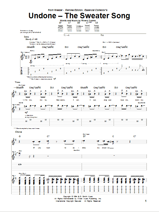 Produktgalerie: Seite 1 von 1 Undone - The Sweater Song, Weezer, Gitarre