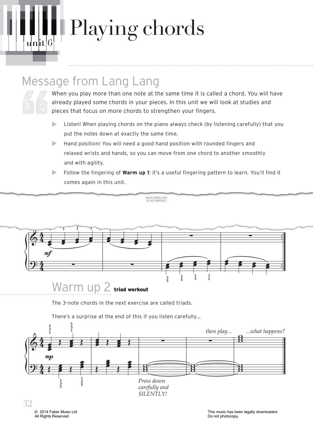 Produktgalerie: Seite 1 von 1 Warm Up - Playing Chords, Lang Lang, Klavier