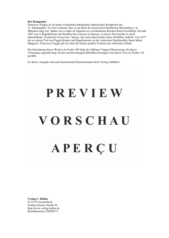 gallery: Dixit Dominus , , (Gemischtes Ensemble 9 Stimmen, 2 Vioilinen, Violone und BC)
