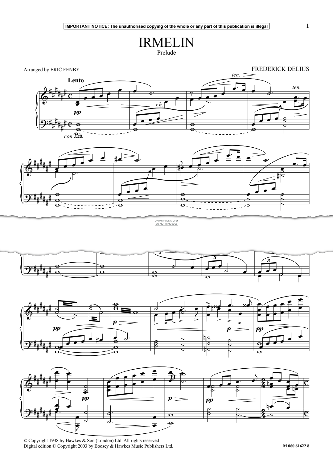 Produktgalerie: Seite 1 von 1 Irmelin (Prelude), Frederick Delius, Klavier