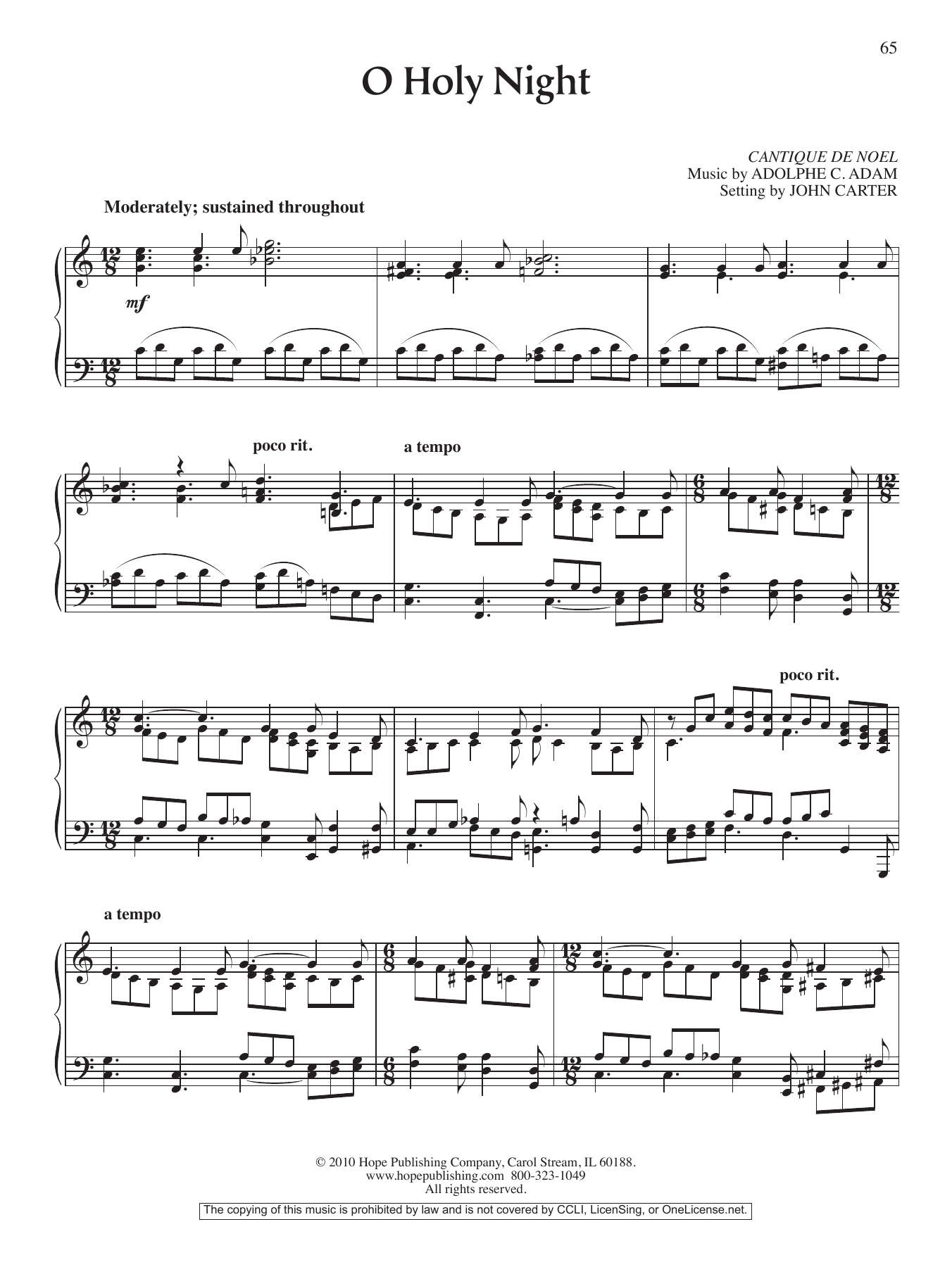 Product gallery: Page 1 of 1 O Holy Night, John Carter