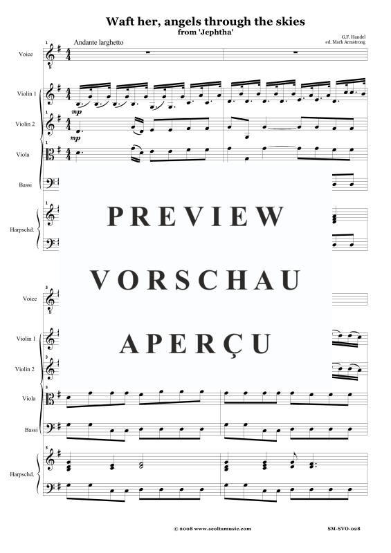 Produktgalerie: Seite 4 von 11 Waft her angels through the skies (aus Jephtha), , Tenor Solo und Streicher Ensemble BC