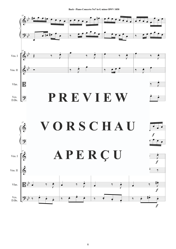 Produktgalerie: Seite 7 von 11 Klavierkonzert Nr. 7 g-Moll BWV 1058, , Klavier und Streichorchester