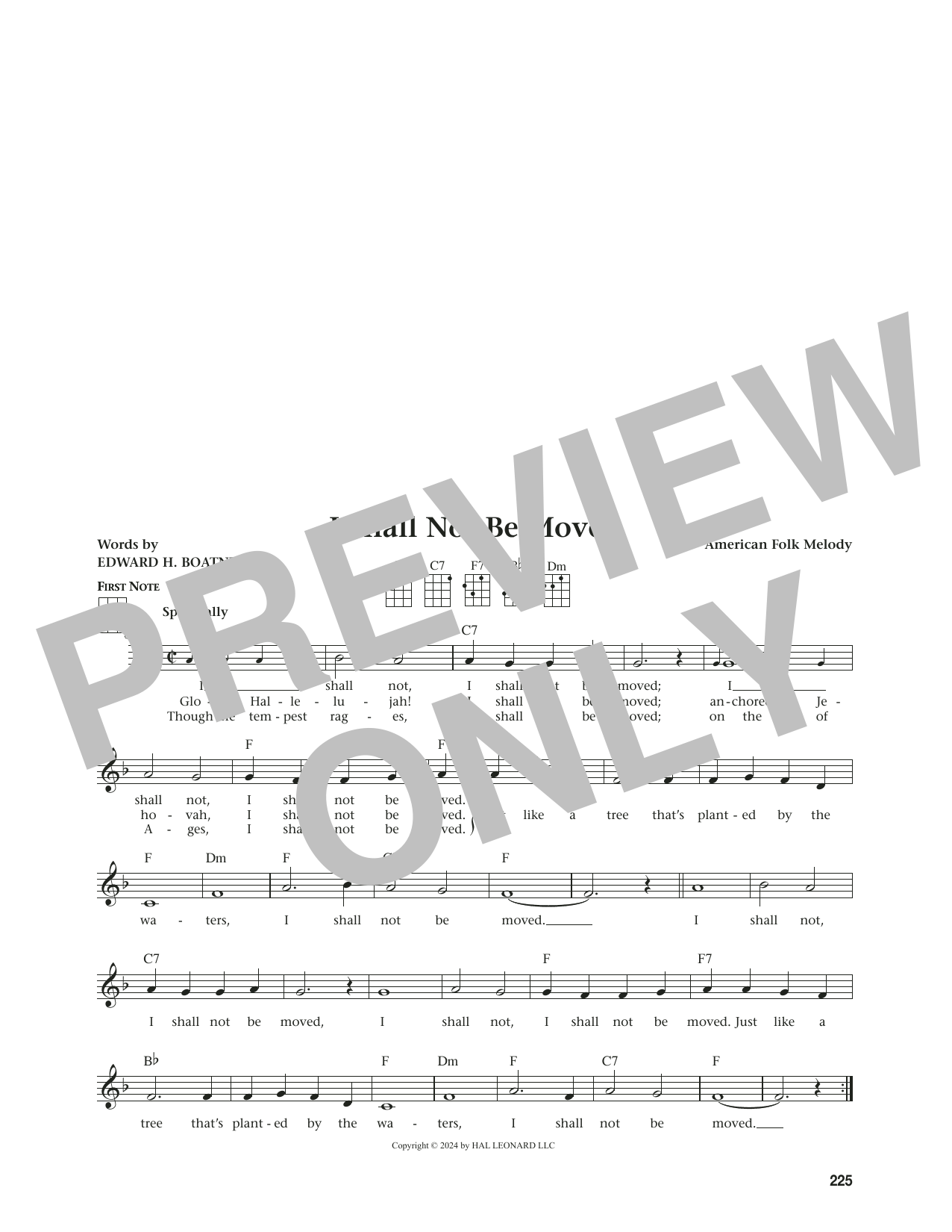 Produktgalerie: Seite 1 von 1 I Shall Not Be Moved (from The Daily Ukulele) (arr. Jim Beloff), Edward H. Boatner, Ukulele