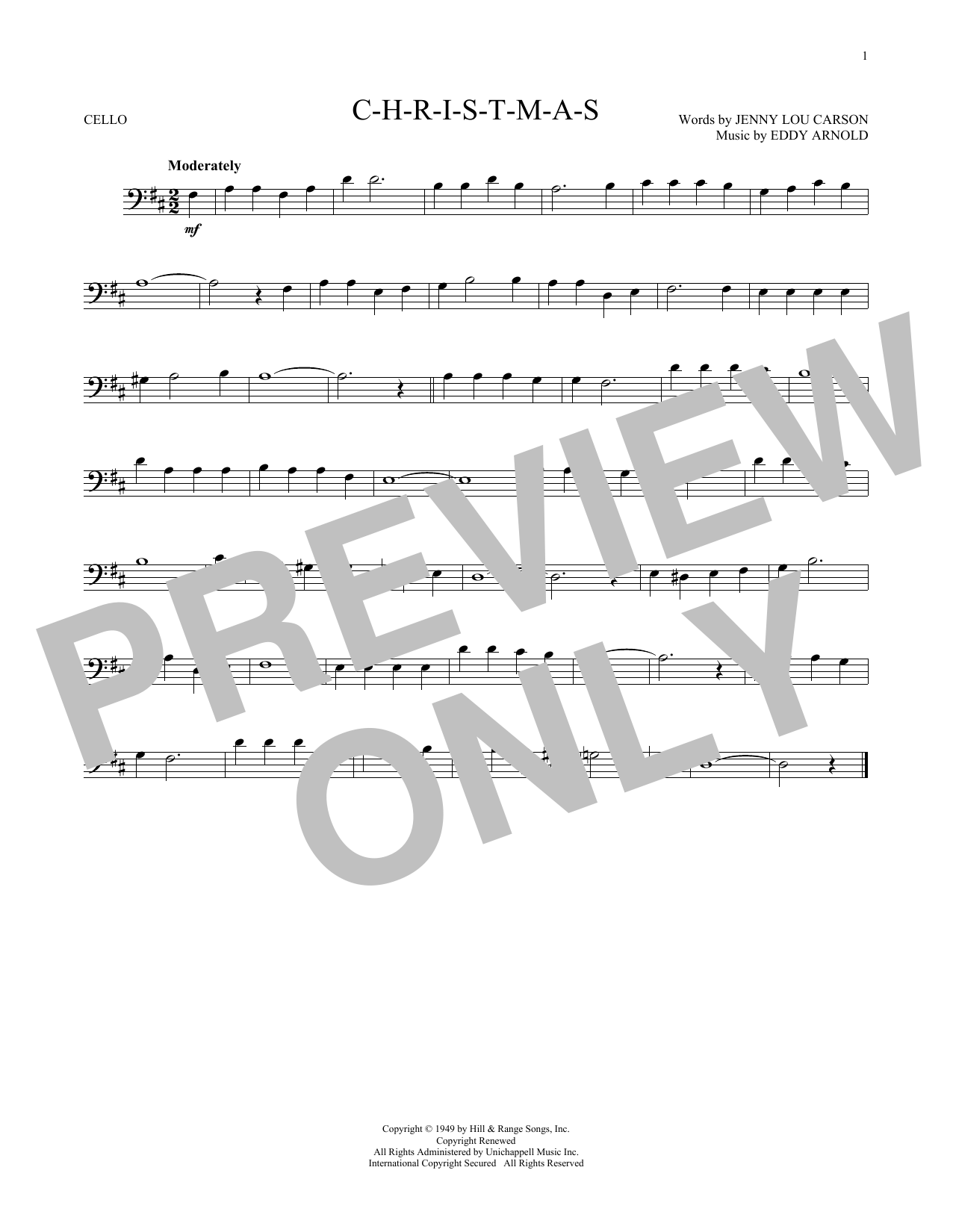 Produktgalerie: Seite 1 von 1 C-H-R-I-S-T-M-A-S, Eddy Arnold, Violoncello