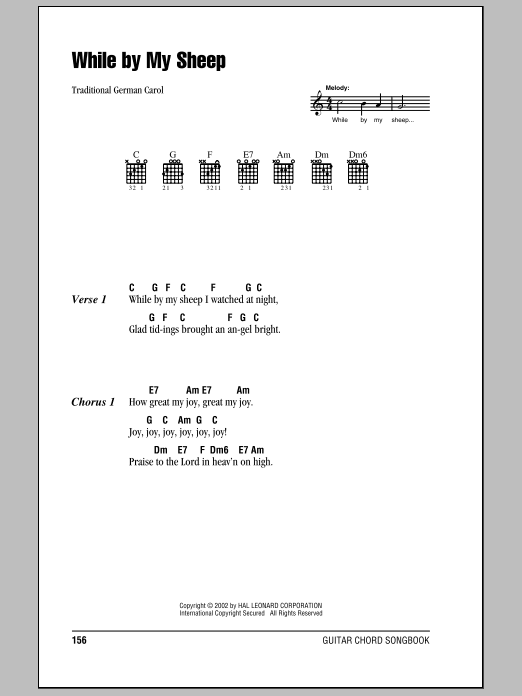 Product gallery: Page 1 of 1 While By My Sheep, Traditional German Carol