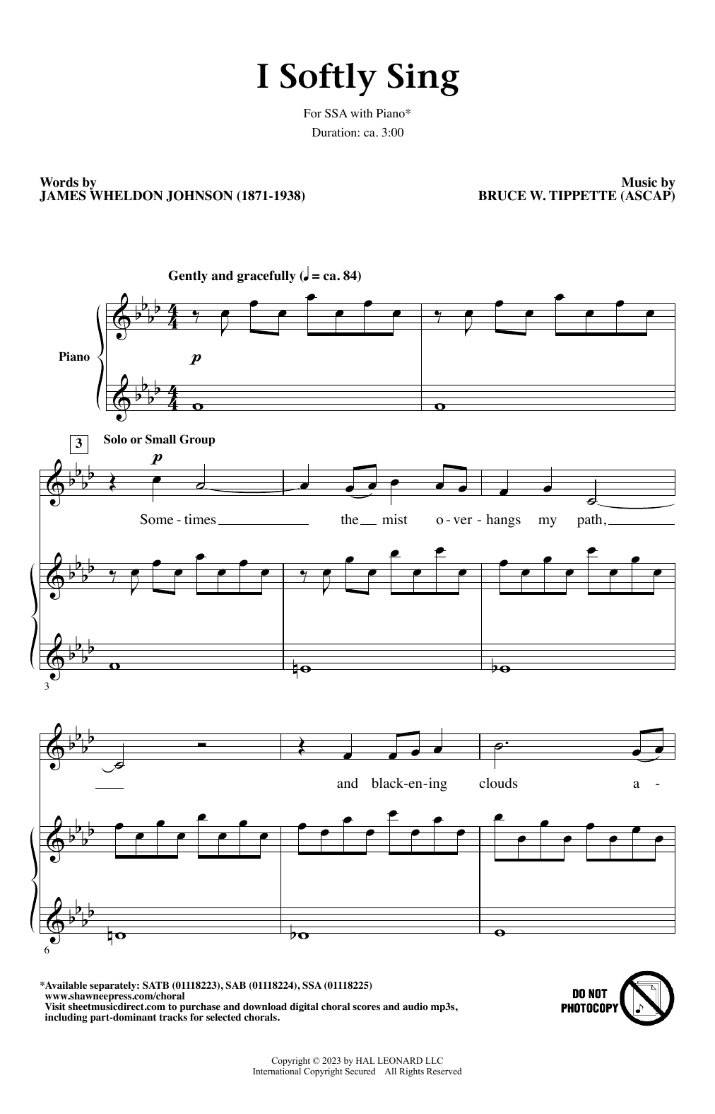 Product gallery: Page 1 of 1 I Softly Sing, Bruce W. Tippette