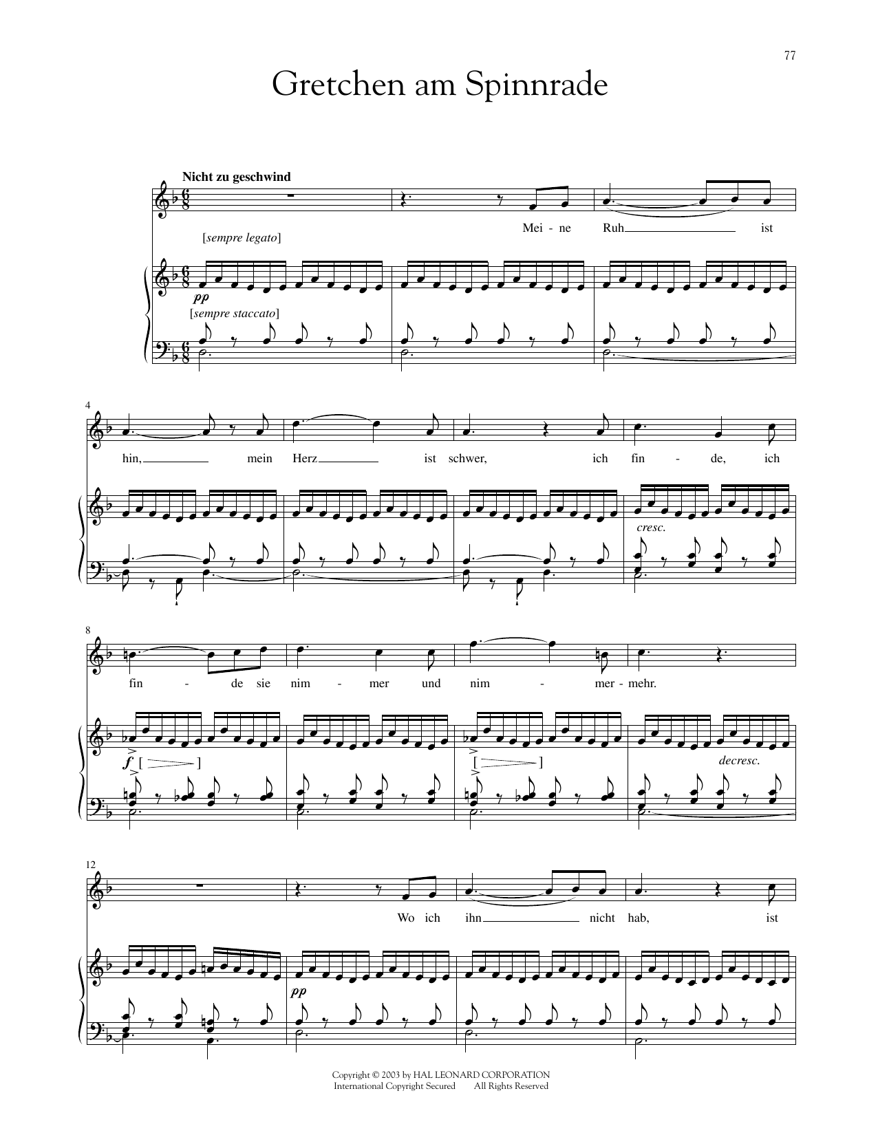 Produktbild zu: Gretchen At The Spinning Wheel (Gretchen Am Spinnrade) (arr. Richard Walters)