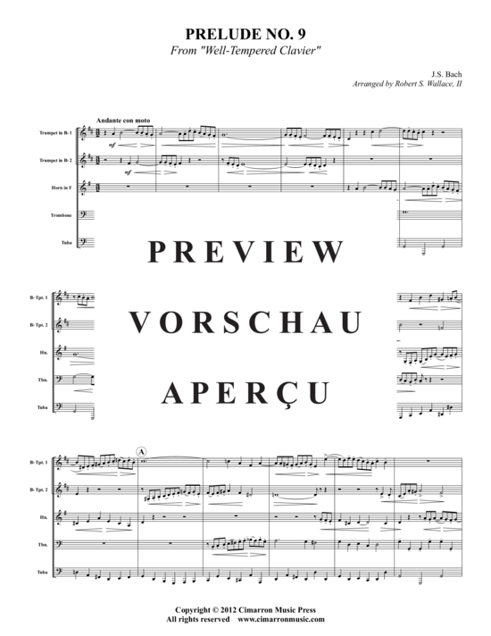 Produktgalerie: Seite 2 von 14 Prelude Nr. 9 , , (Blechbläserquintett)