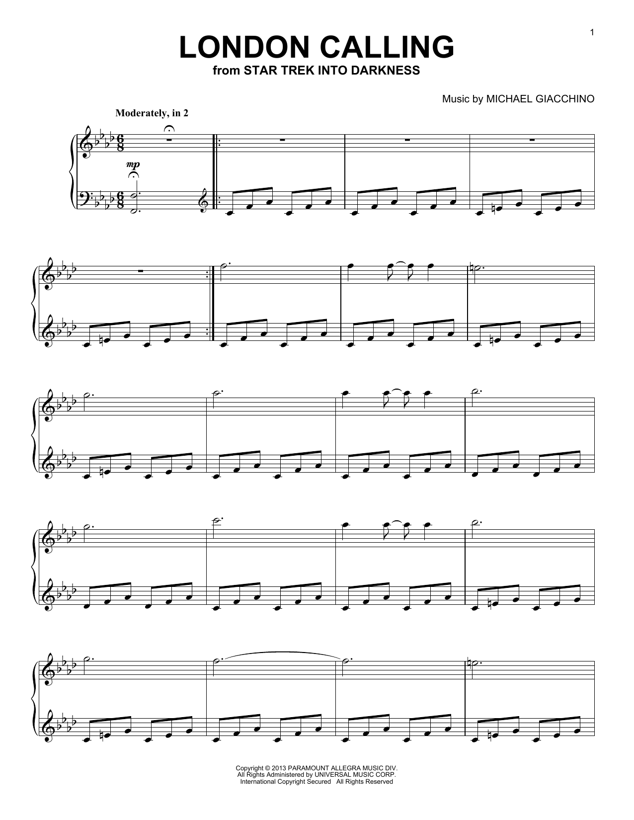 Product gallery: Page 1 of 1 London Calling, Michael Giacchino