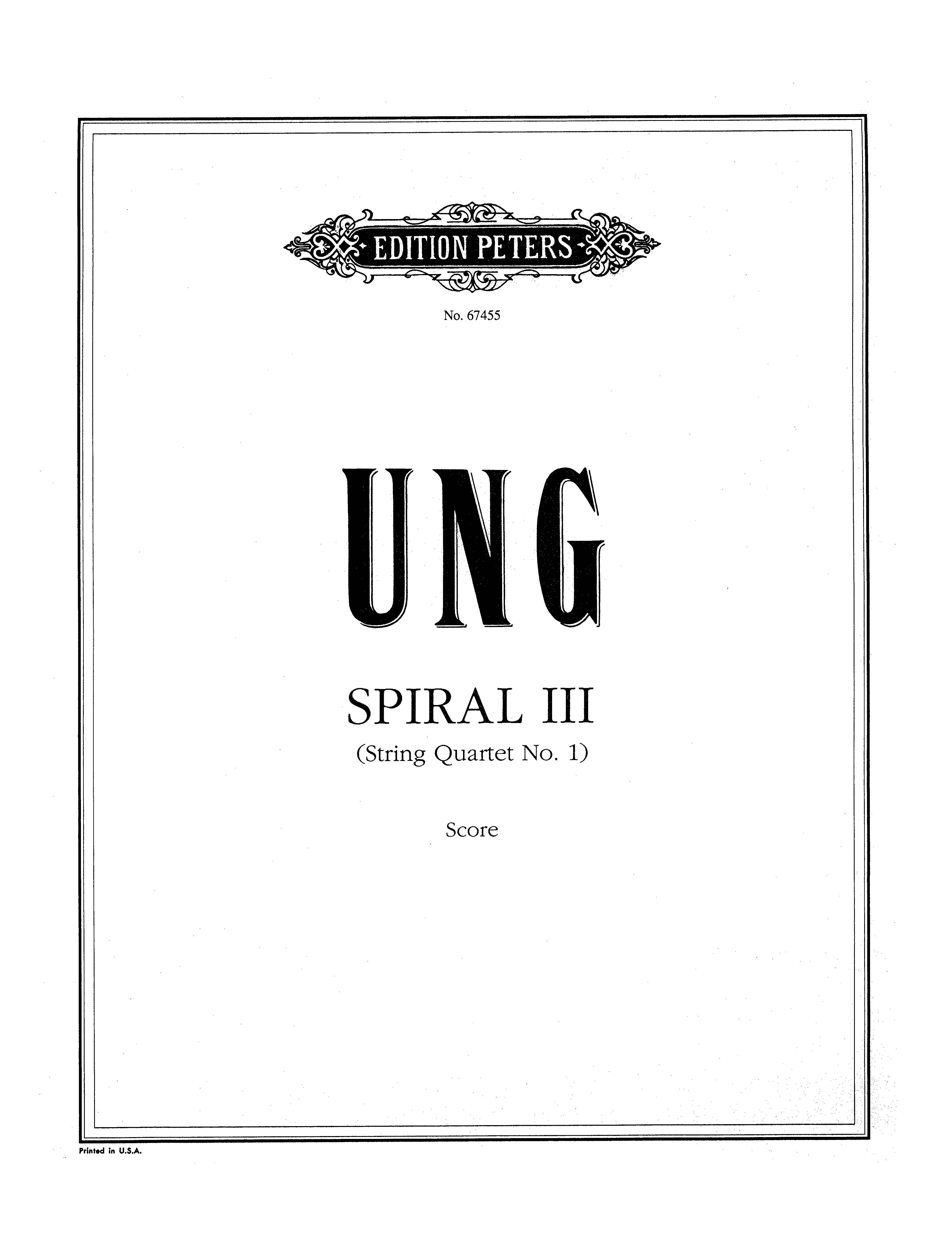 Product picture to: Spiral III (String Quartet No.1)