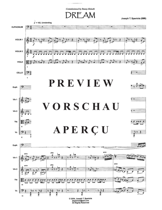Produktgalerie: Seite 3 von 21 Dream , , (Quintett für Euphonium + Streicherquartett)