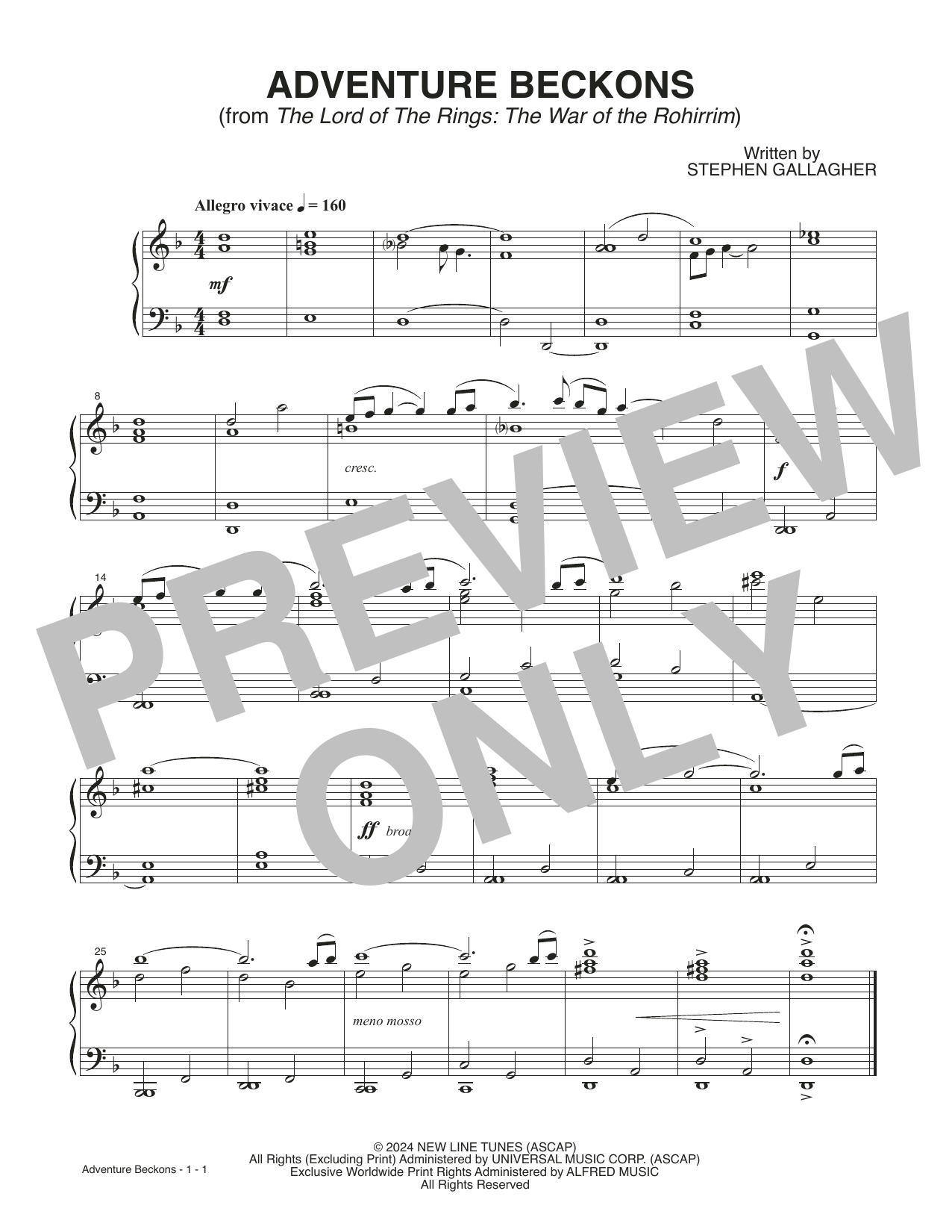 Produktbild zu: Adventure Beckons (from The Lord Of The Rings: The War Of The Rohirrim)