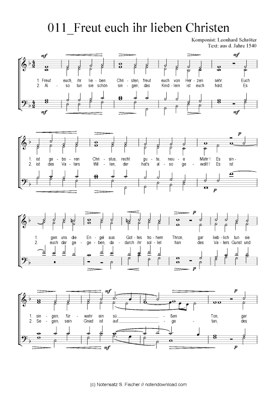 Product picture to: Freut euch ihr lieben Christen Leonhard Schröter / aus d. Jahre 1540