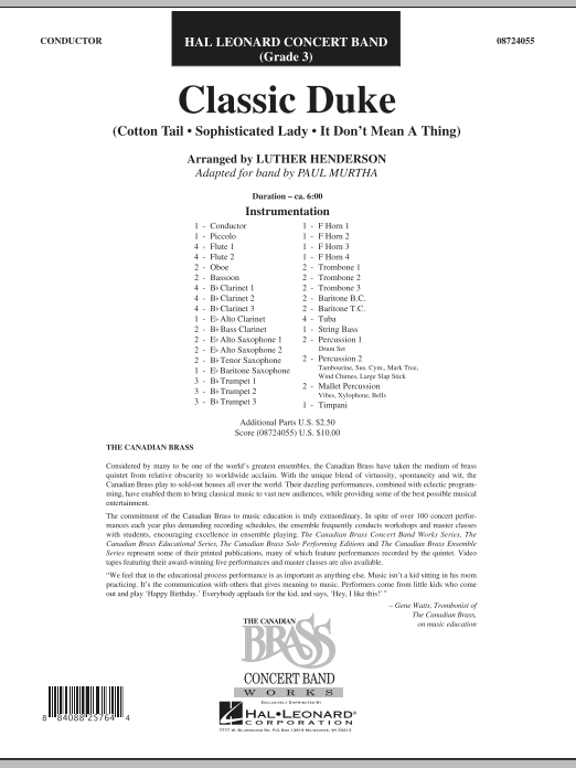 Product picture to: Classic Duke - Full Score