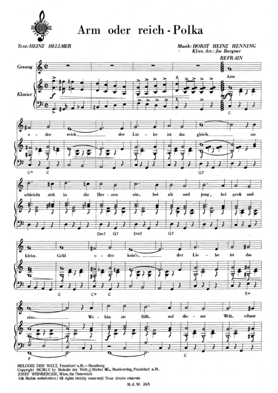 Produktbild zu: Arm oder reich-Polka Horst H. Henning