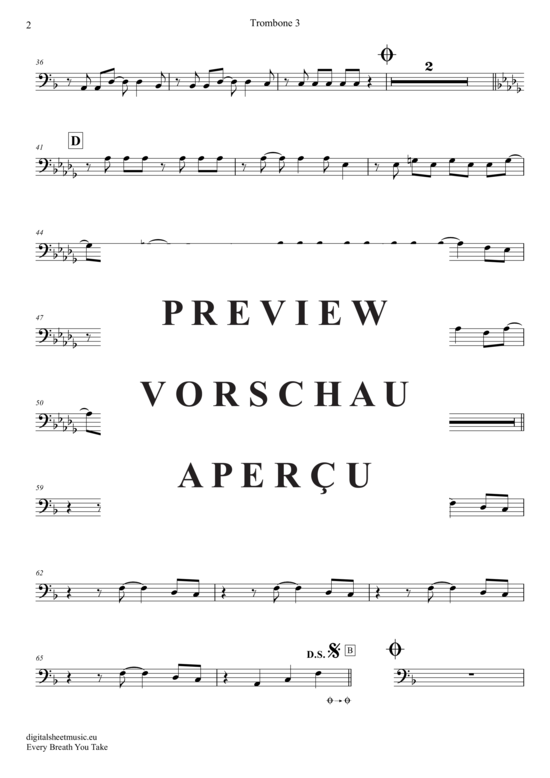 Product gallery: Page 15 of 20 Every breath you take , Police, The, (Trombone Trio + Piano)