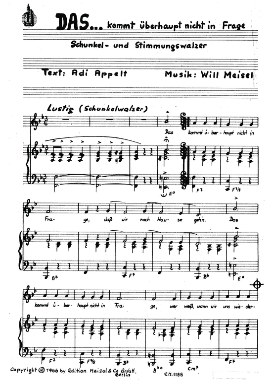 Produktbild zu: Das kommt überhaupt nicht in FrageSchunkelwalzer