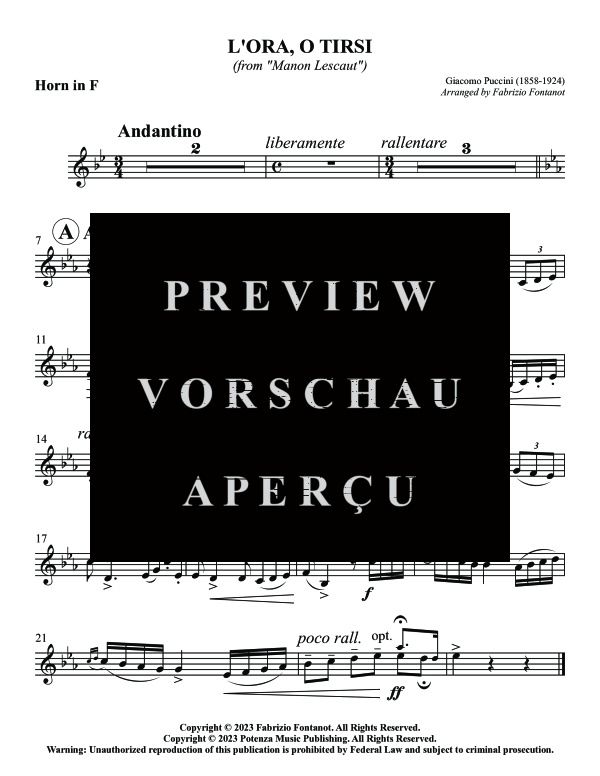 Produktgalerie: Seite 8 von 9 L´ora, O Tirsi, , (Horn in F und Klavier)