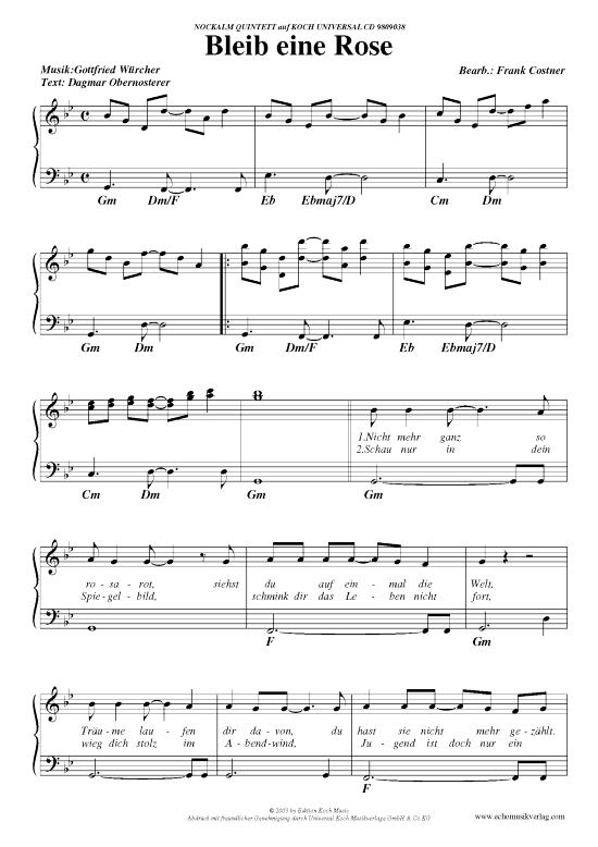 Produktbild zu: Bleib eine RoseNockalm Quintett