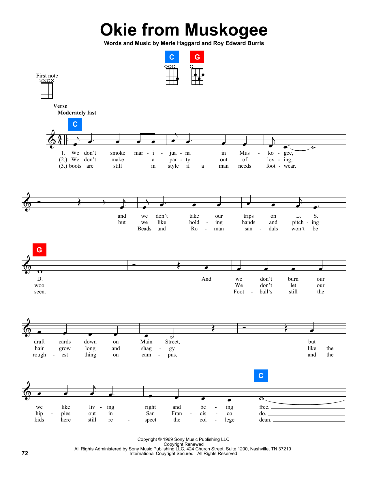 Produktgalerie: Seite 1 von 1 Okie From Muskogee, Merle Haggard, Ukulele