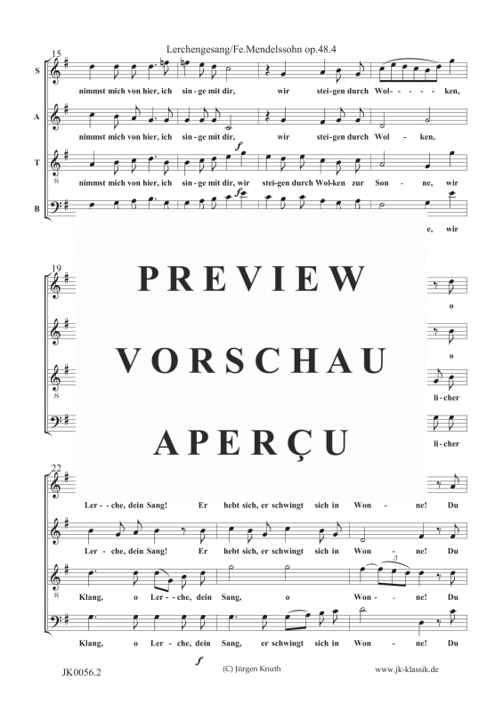 gallery: Lerchengesang op.48, Nr.4, , Gemischter Chor