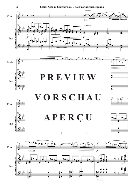 Produktgalerie: Seite 5 von 17 Solo de Concours no. 7 , , (Englischhorn + Klavier)