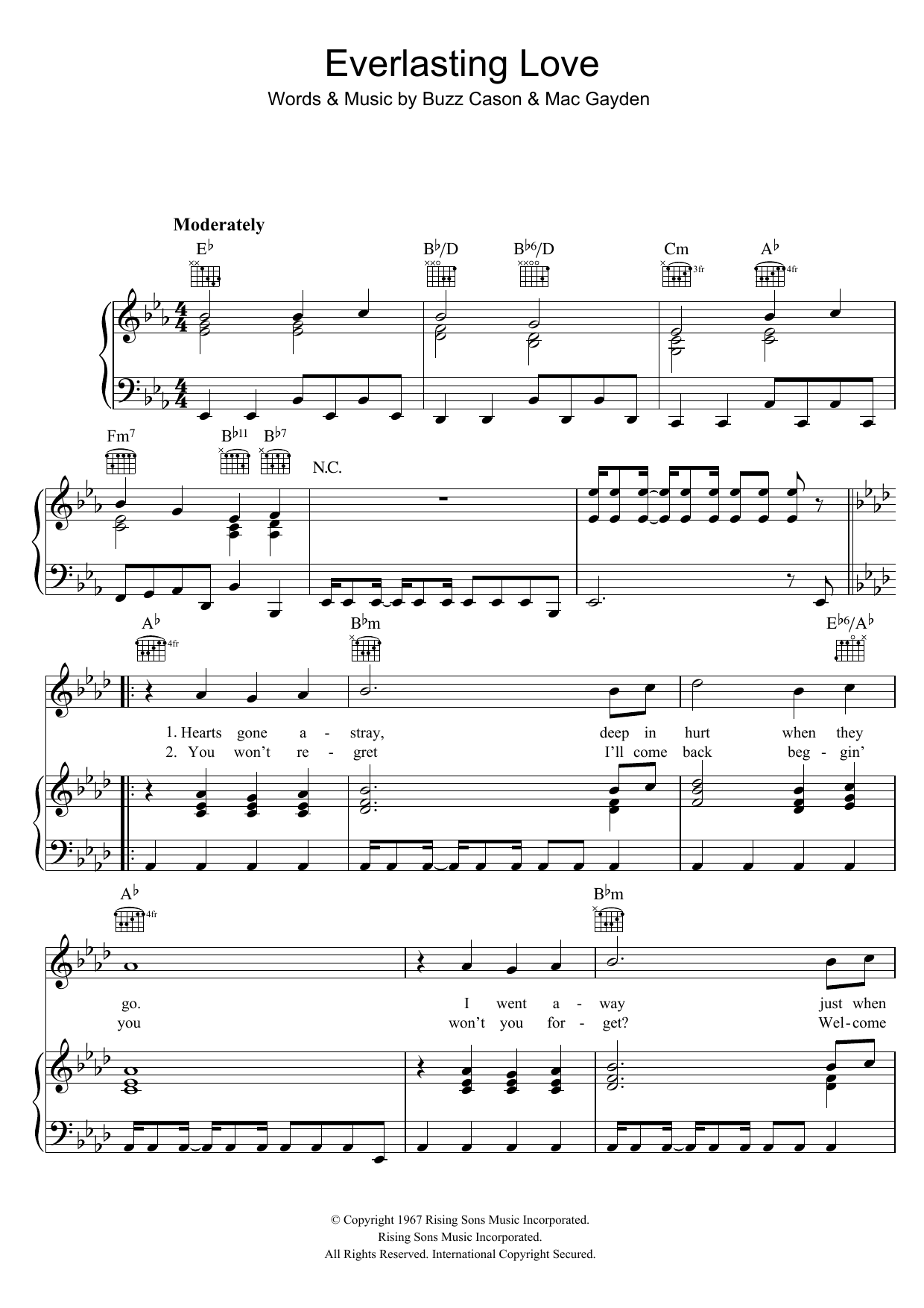 Produktgalerie: Seite 1 von 1 Everlasting Love, The Love Affair, Gesang, Gitarre, Klavier